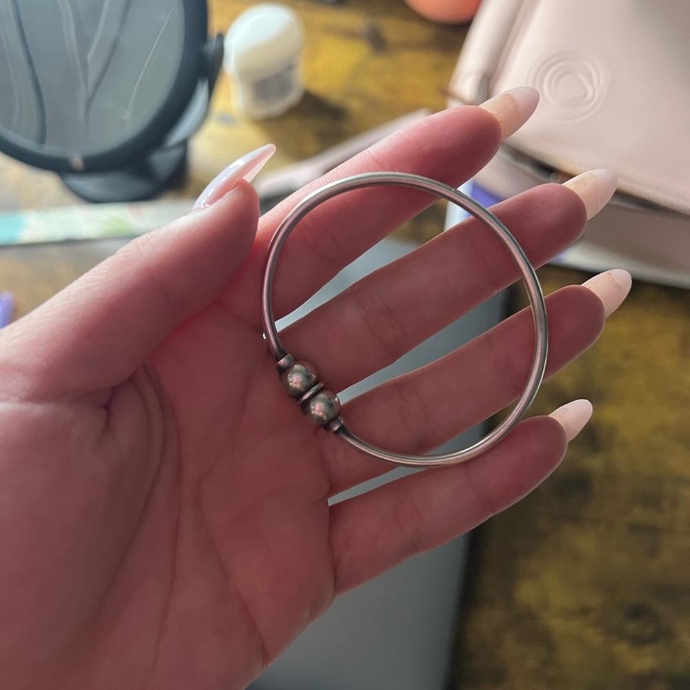 cape code double ball silver bracelet